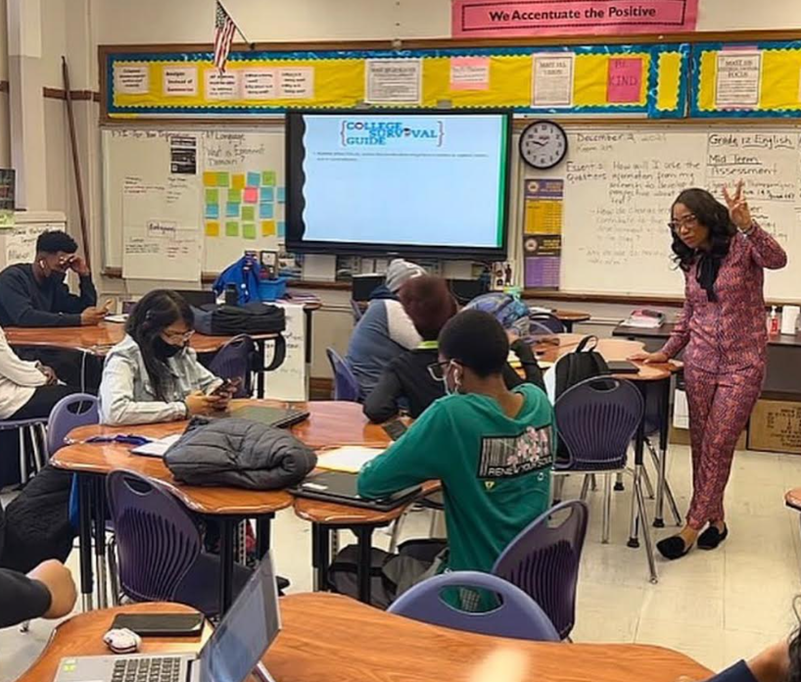CEI students completing a guided college readiness activity in class